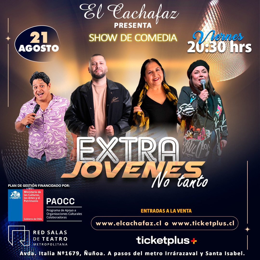 Show de Stand Up-Extra Jóvenes-No tanto-Viernes 21 Agosto a las 20:30 hrs