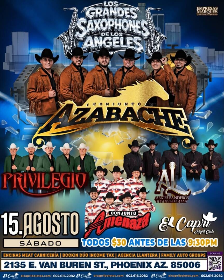 Conjunto Azabache-Privilegio-Angel Landeros y su Norteno Sax-Conjunto Amenaza-Los Grandes Saxofones de Los Angeles