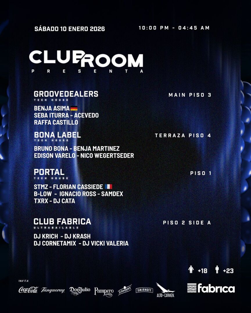 Clubroom Presenta @ Sábado 10 Enero