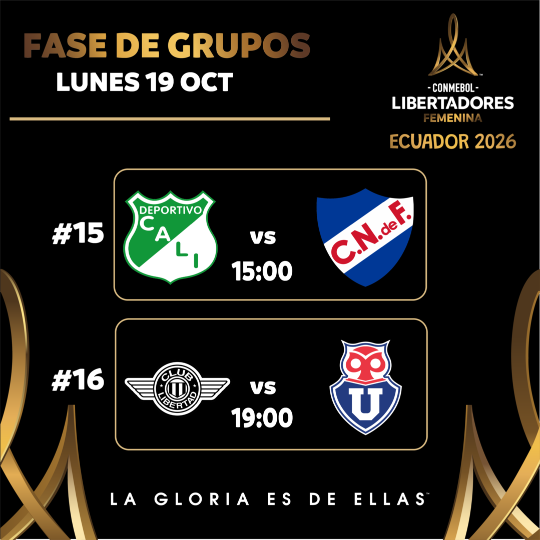 #15 Deportivo Cali (Col) vs Nacional (Uru) / #16 Libertad (Par) vs U. de Chile (Chi) / CONMEBOL Libertadores Femenina 2026™ / Fase de Grupos