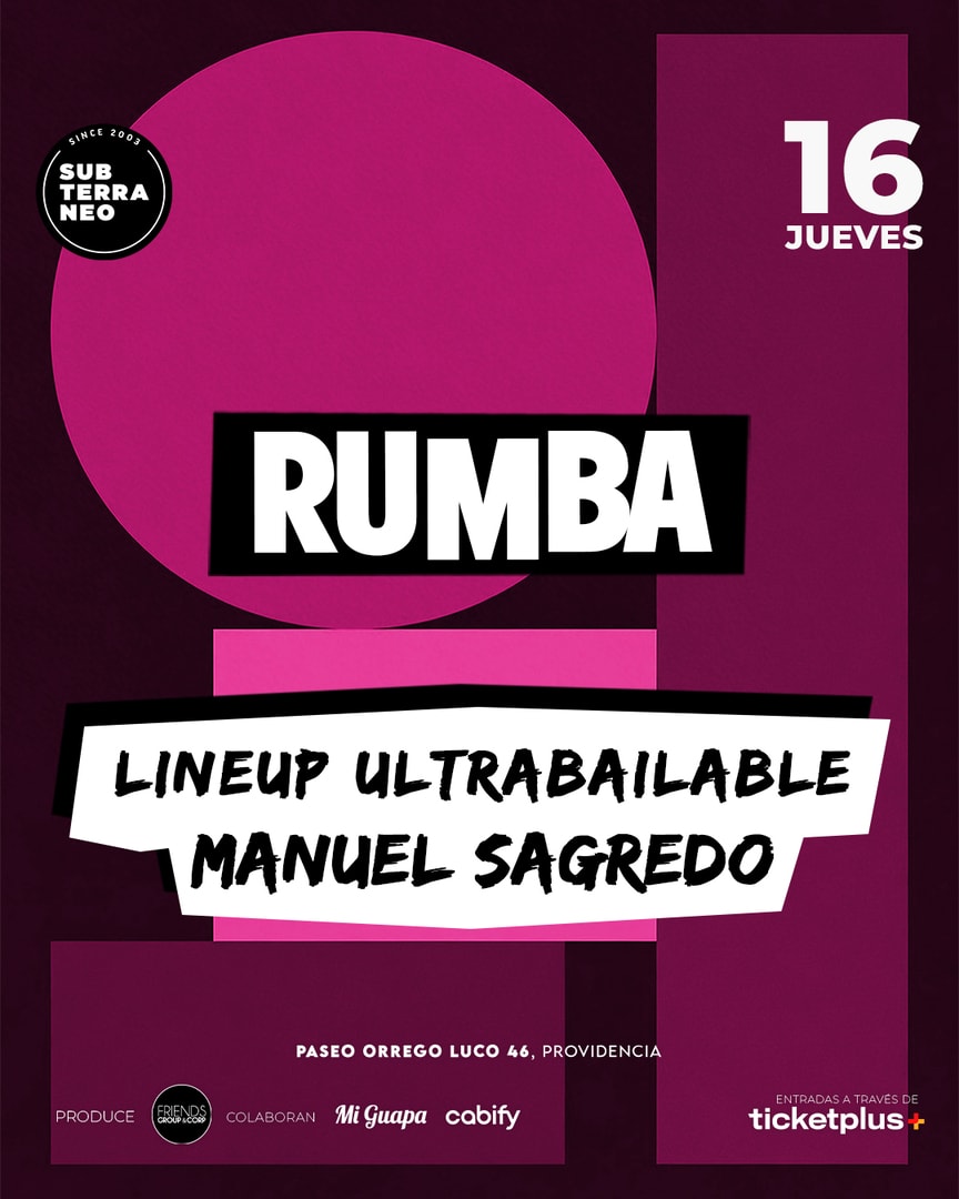 RUMBA Full Ultrabailable ★ JUEVES 16 ABRIL ★ Club Subterráneo (+21M & +23H)