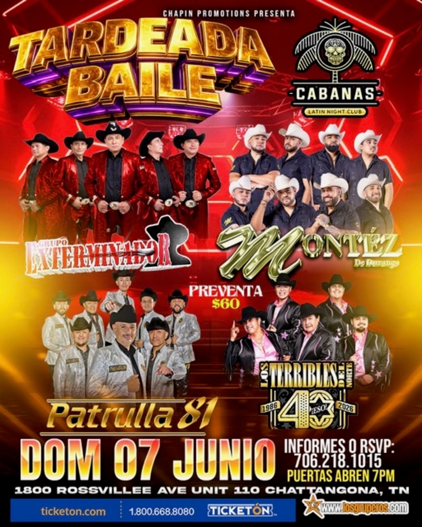 Fiesta de los Perrones-Grupo Exterminador-Montez de Durango-Patrulla 81-Los Terribles del Norte-TARDEADA BAILE-CABANAS