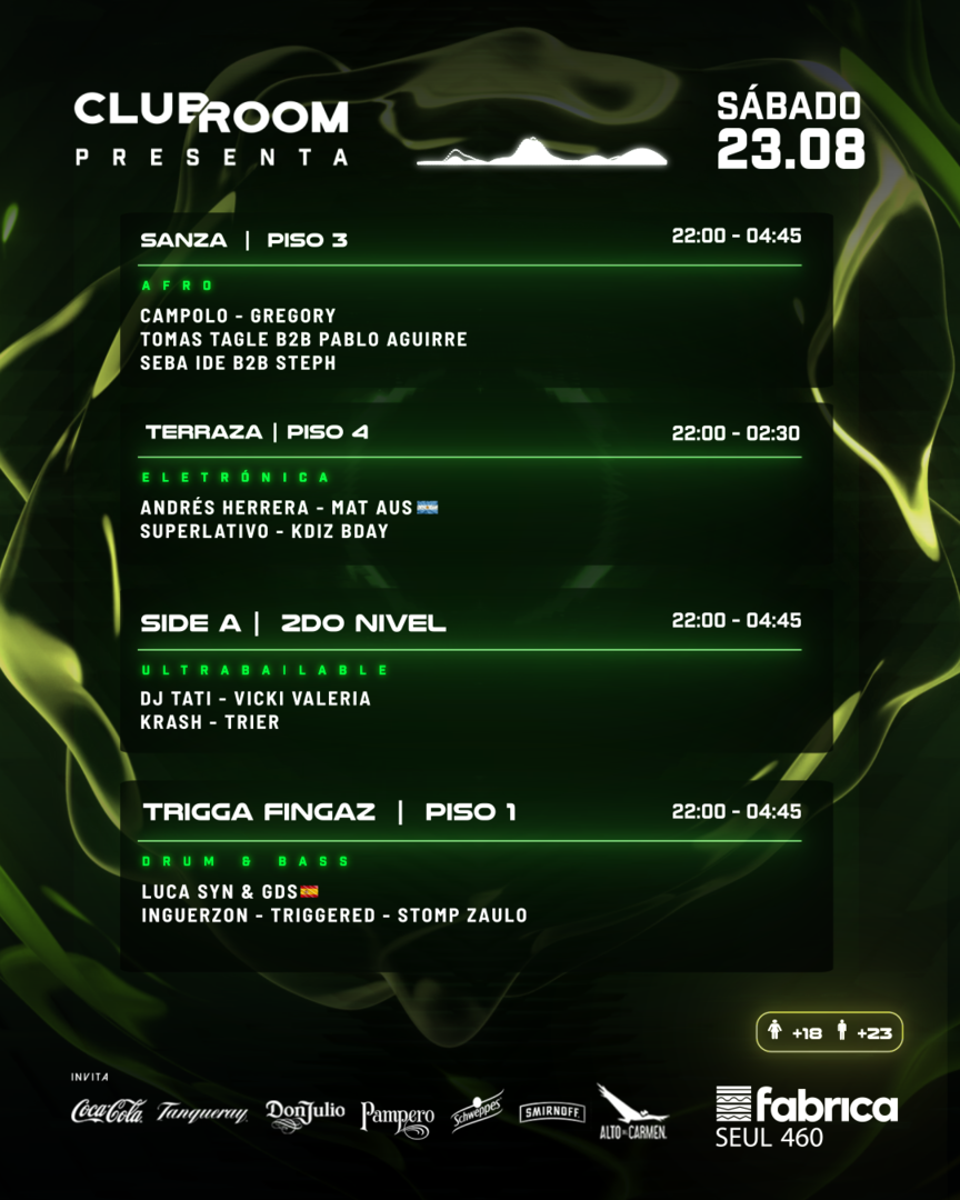 Clubroom Presenta @ Sábado 23 Agosto