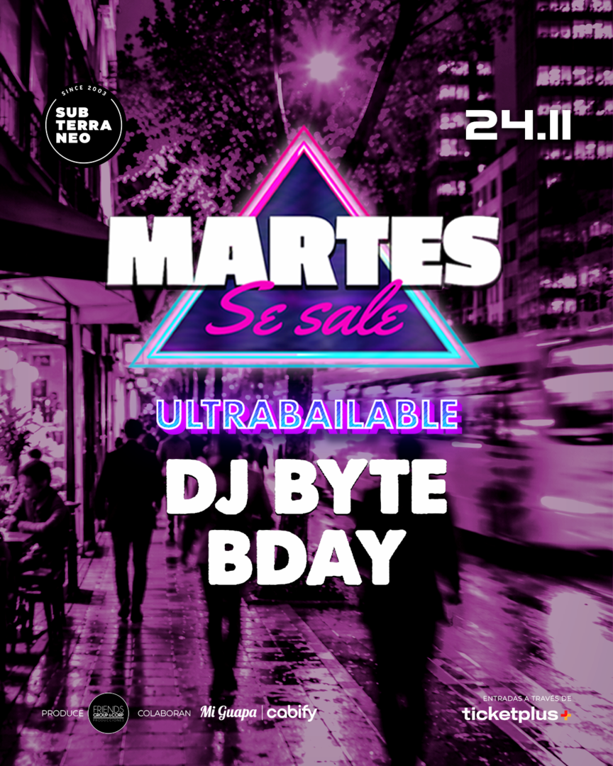 MARTES SE SALE! ★ MARTES 24 NOVIEMBRE ★ Club Subterráneo (+21)