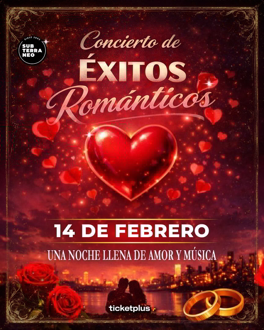 ÉXITOS ROMÁNTICOS 🎵 SÁBADO 14 FEBRERO ★ Club Subterráneo 