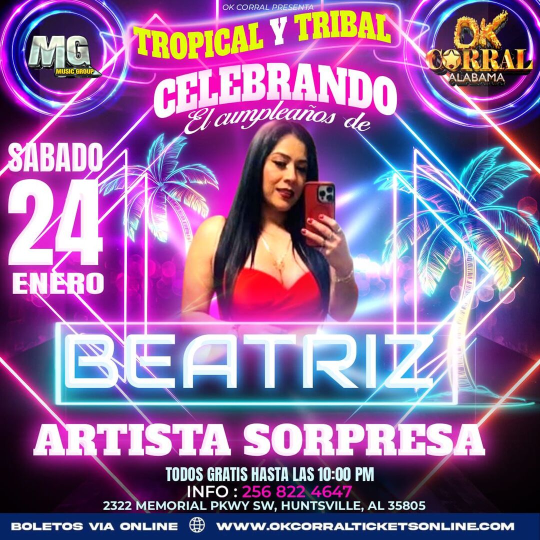 Noche Tropical-Tribal-Celebrando el Cumpleanos de Beatriz