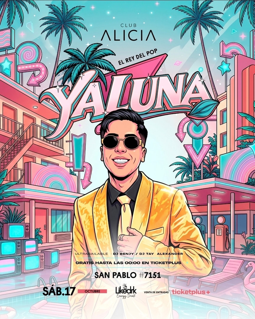 YALUNA EN CLUB ALICIA- SÁBADO 17 DE OCTUBRE-23:00
