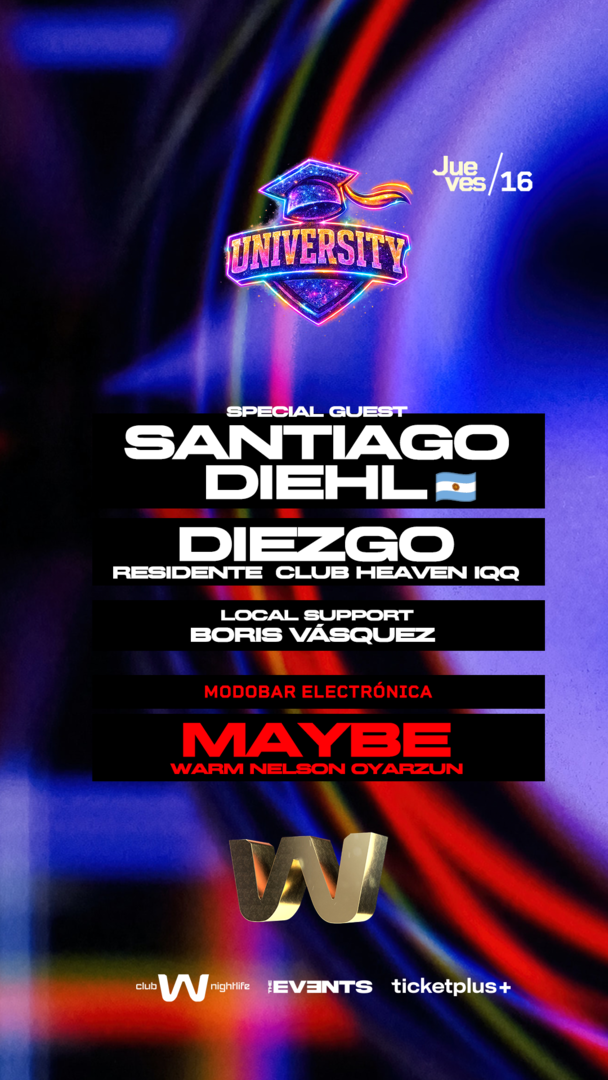 Jueves University🎓 / 16 ABRIL en Club W✨🎊