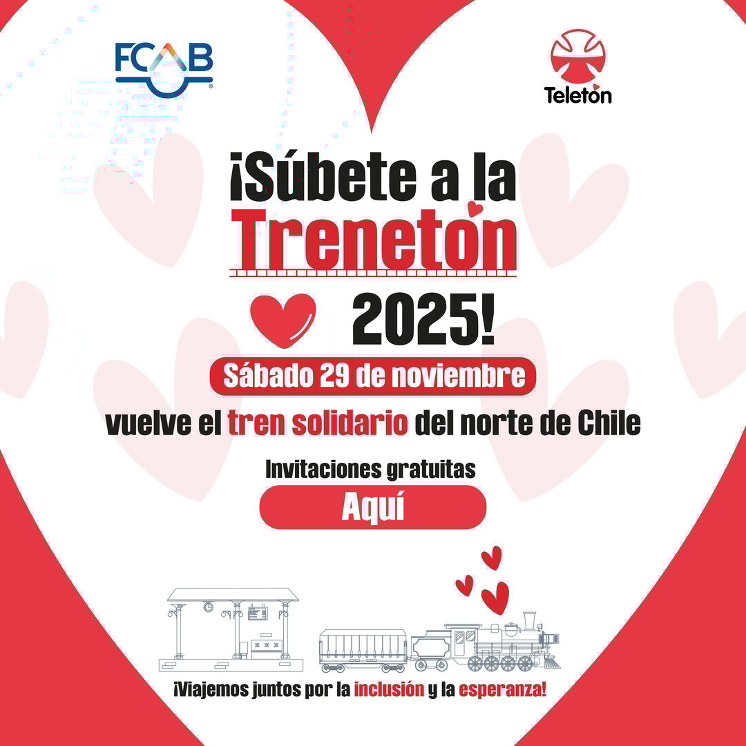 Trenetón 2025 - ¡Elige tu viaje! Sector norte, 11:00 horas desde Bauxita con Héroes de la Concepción y Sector Sur a las 15:00 horas desde Calle Imilac con Avda. Andrés Sabella