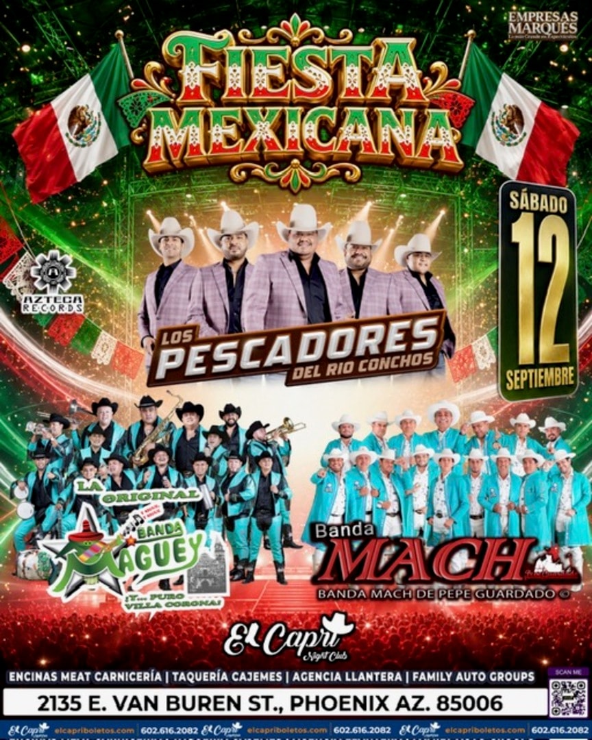 Los Pescadores Del Rio Conchos-La Original Banda Maguey-Banda Mach-Fiesta Mexicana
