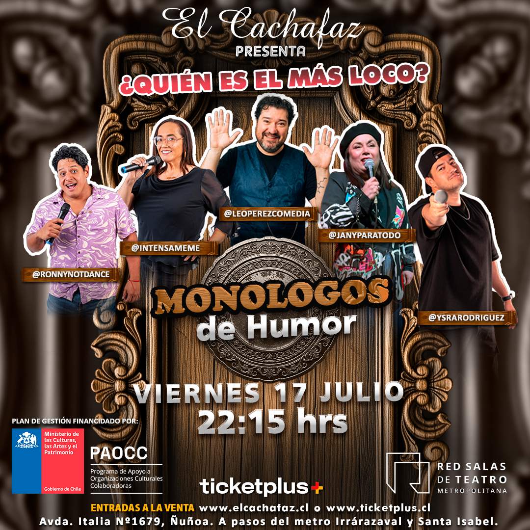 Show de Stand Up-Monologos de humor-Viernes 17 Julio 22:15 hrs