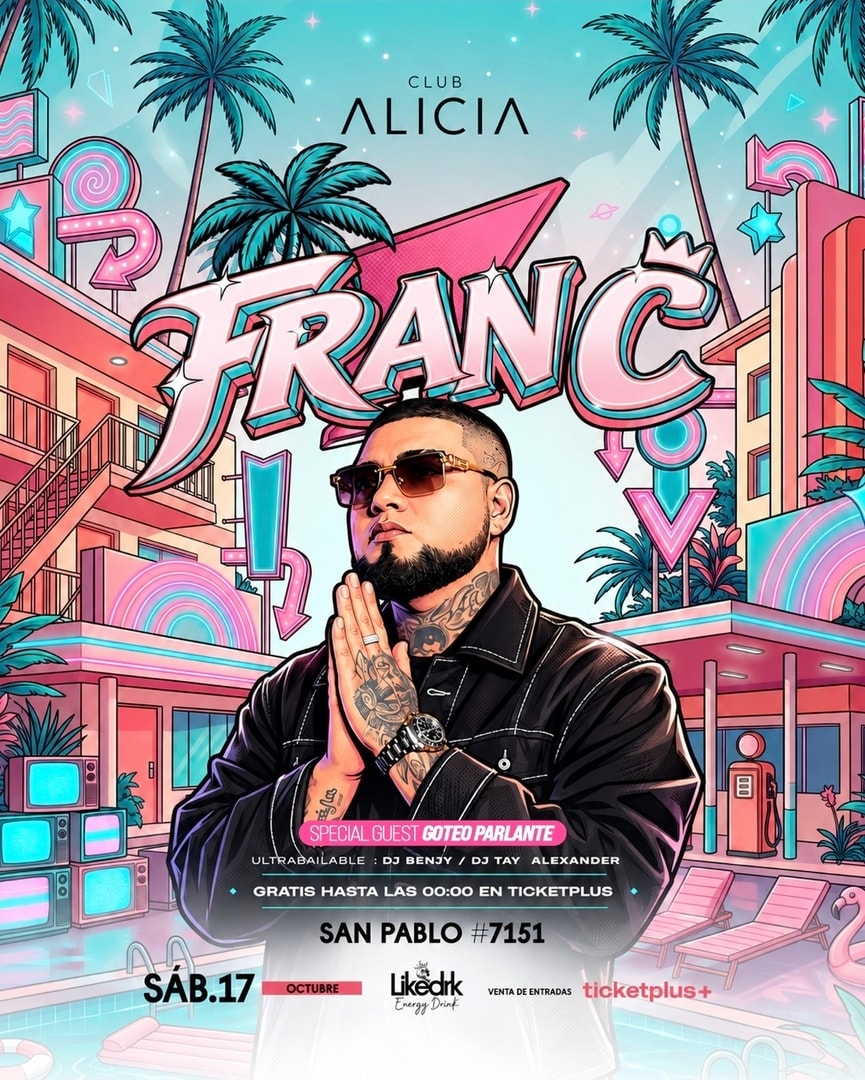 DJ ROCKA FT FRAN C EN CLUB ALICIA- SÁBADO 17 DE OCTUBRE-23:00
