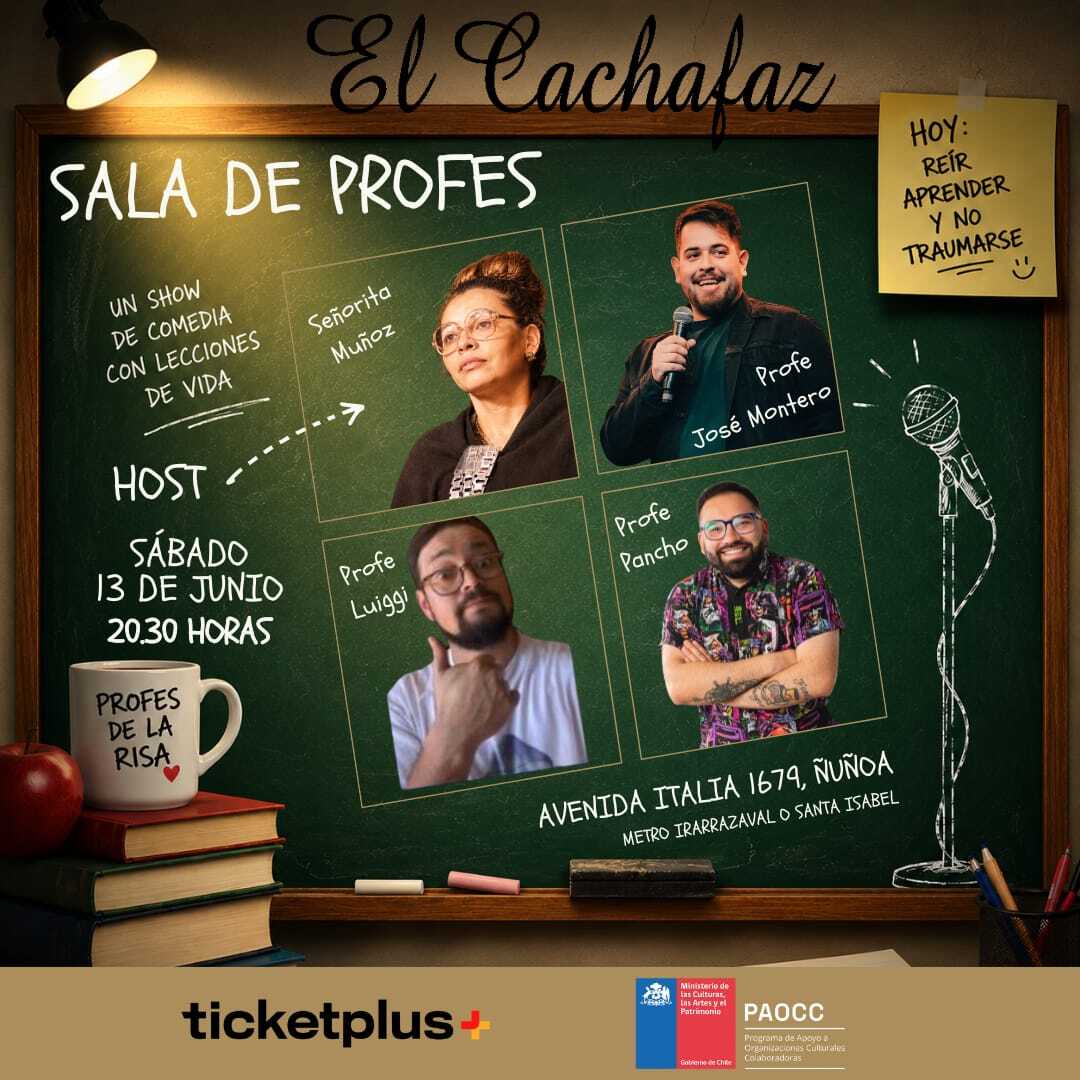 Show de stand up-Sala de profes-Sábado 13 Junio 20:30hrs