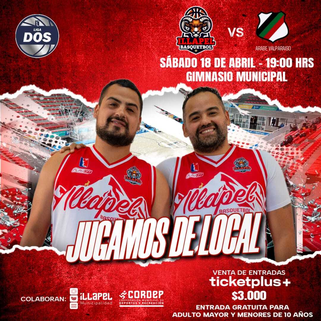 Illapel Basquetbol VS Club Arabe de Valparaiso, Fecha #4 de la Liga Dos LNB 2026.