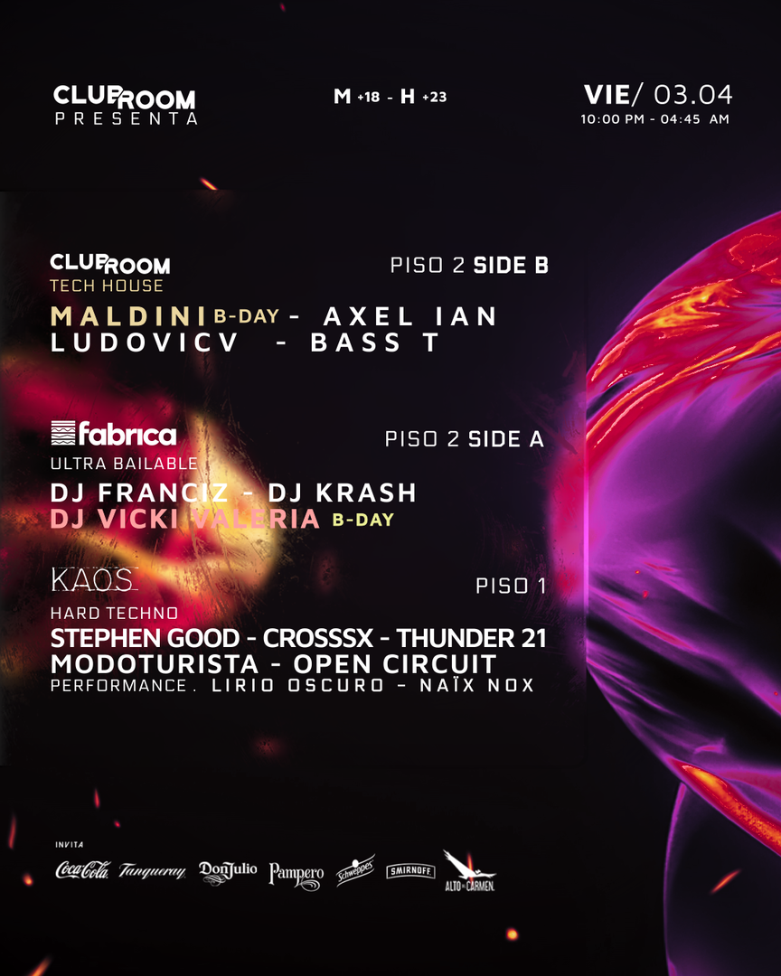 Clubroom Presenta @ Viernes 03 Abril