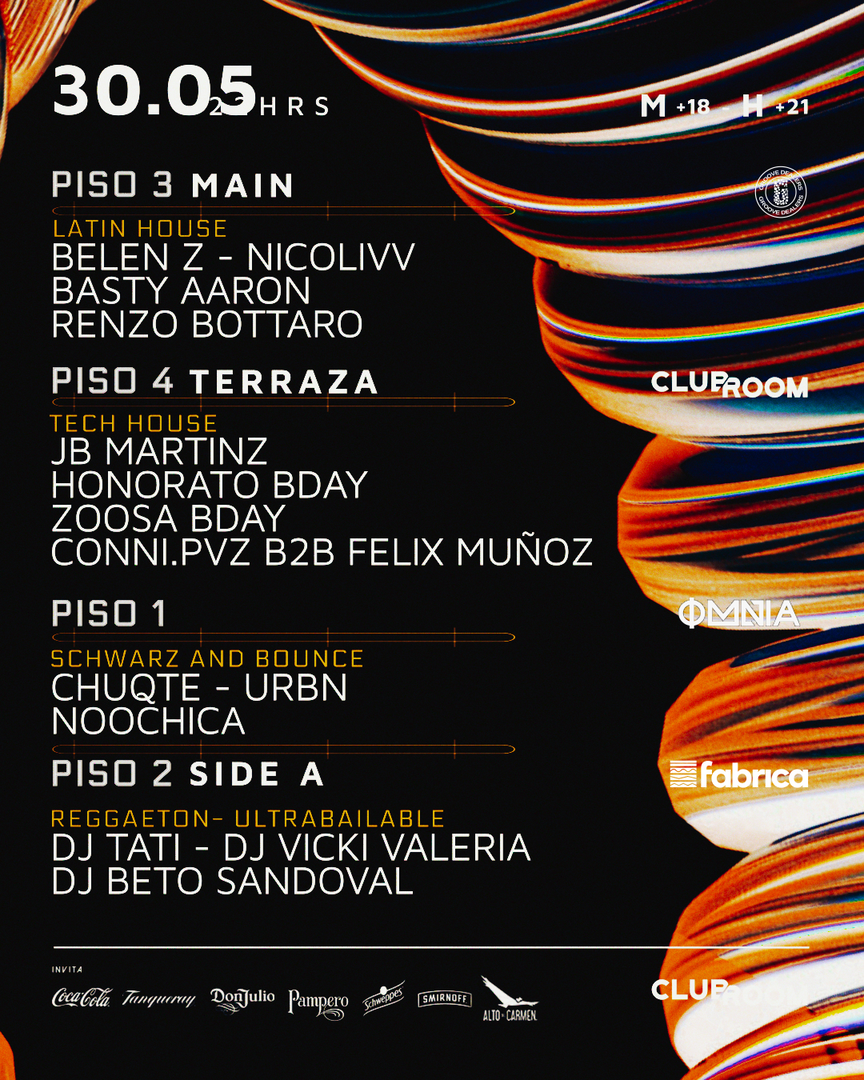 Clubroom Presenta @ Sábado 30 Mayo