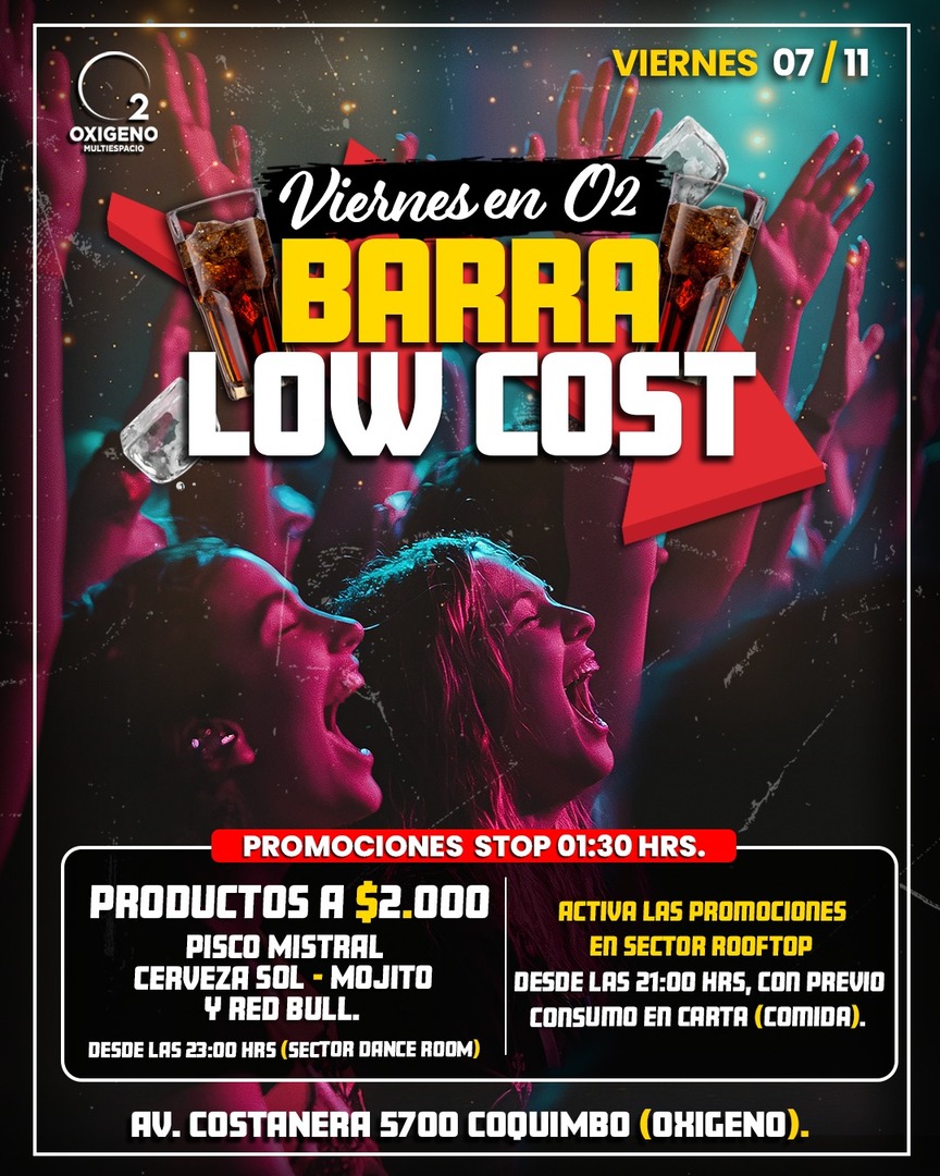 VIERNES 07 NOVIEMBRE 🌸 BARRA LOW COST🍹🥃🥂‼️ + Y PIZZA 🍕 DE REGALO EN ROOFTOP‼️ INGRESO CON QR STOP 01 AM⚠️NOS RESERVAMOS EL DERECHO DE ADMISIÓN⚠️ 🚹🚺+18 AÑOS.