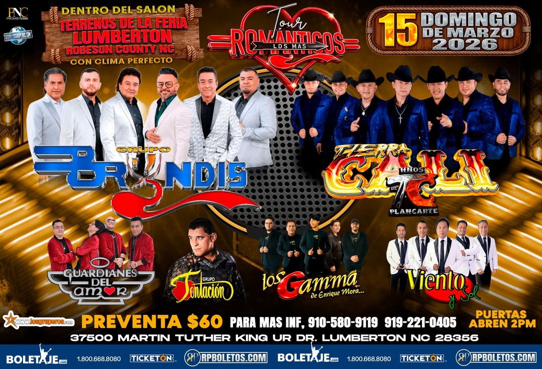 Grupo Bryndis-Tierra Cali-Guardianes del Amor-Grupo Tentacion-Los Gamma de Enrique Mora-Viento y Sol-Terrenos de la Feria Lumberton