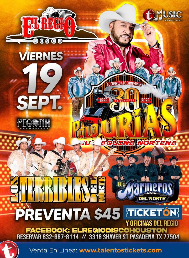 Polo Urias y La Maquina Norteña en El Regio Disco de Pasadena, Texas