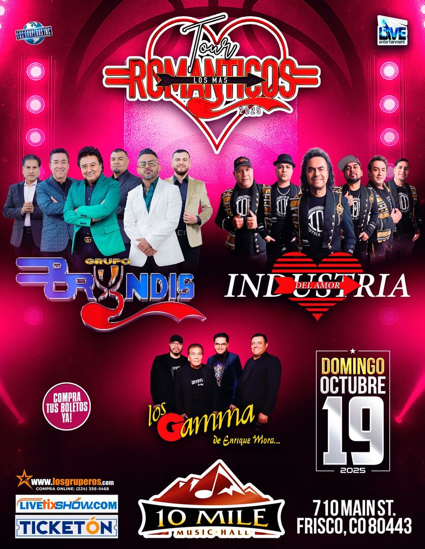 Grupo Bryndis-Industria del Amor-Los Gamma-Tour Los Mas Romanticos