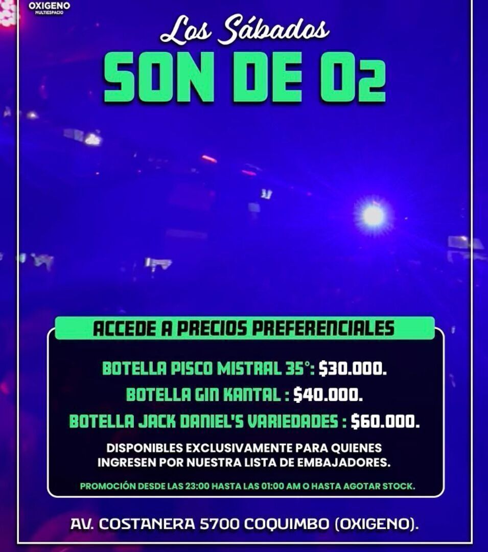 SÁBADO 07 MARZO 2026🌴☀️ LOS SÁBADOS SON DE O2🍾 PROMOCIÓN EN BOTELLAS SELECCIONADAS🍾  📲INGRESO CON QR STOP 00:30 AM⚠️NOS RESERVAMOS EL DERECHO DE ADMISIÓN⚠️ 🚺🚹+21