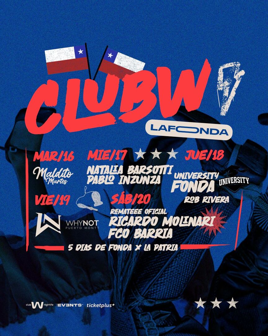 CLUB W LA FOOONDA  🇨🇱✨ MIÉRCOLES 17 & SÁBADO 20 🪩 