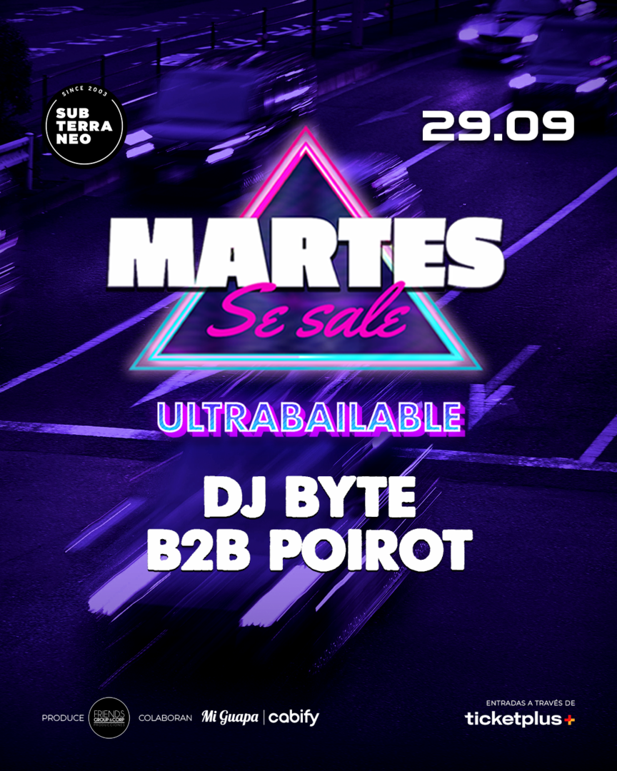 MARTES SE SALE! ★ MARTES 29 SEPTIEMBRE ★ Club Subterráneo (+21)