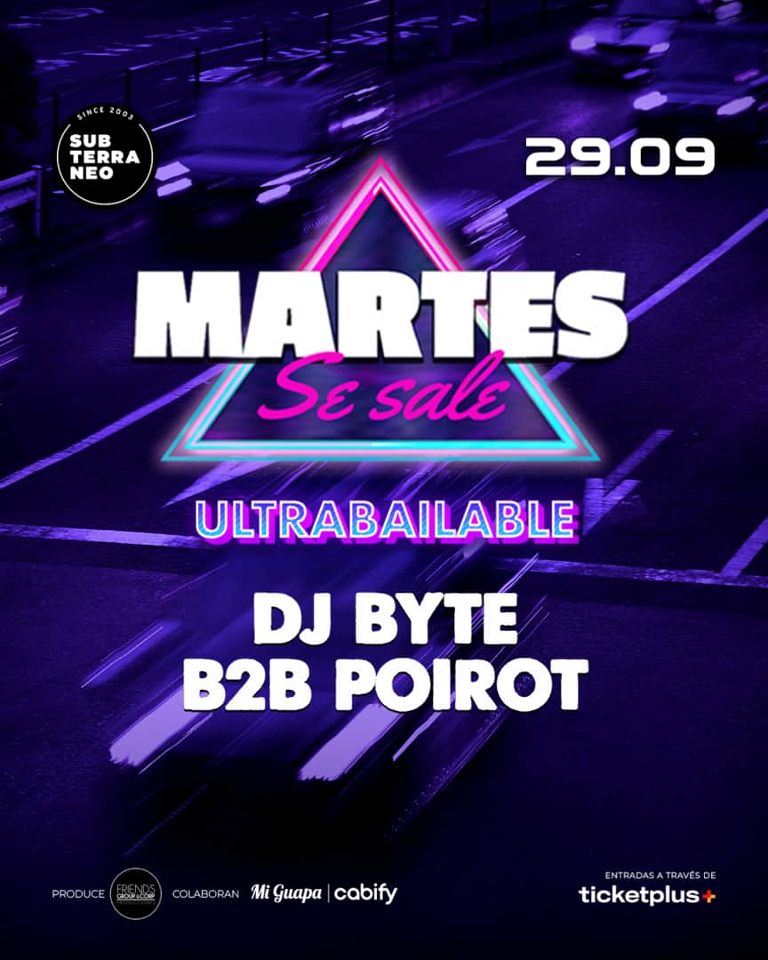 MARTES SE SALE! ★ MARTES 29 SEPTIEMBRE ★ Club Subterráneo (+21)