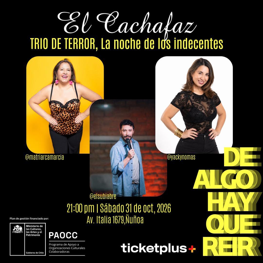 Show de stand up-Trio de terror: La noche de los indecentes-Sabado 31 Octubre 21hrs