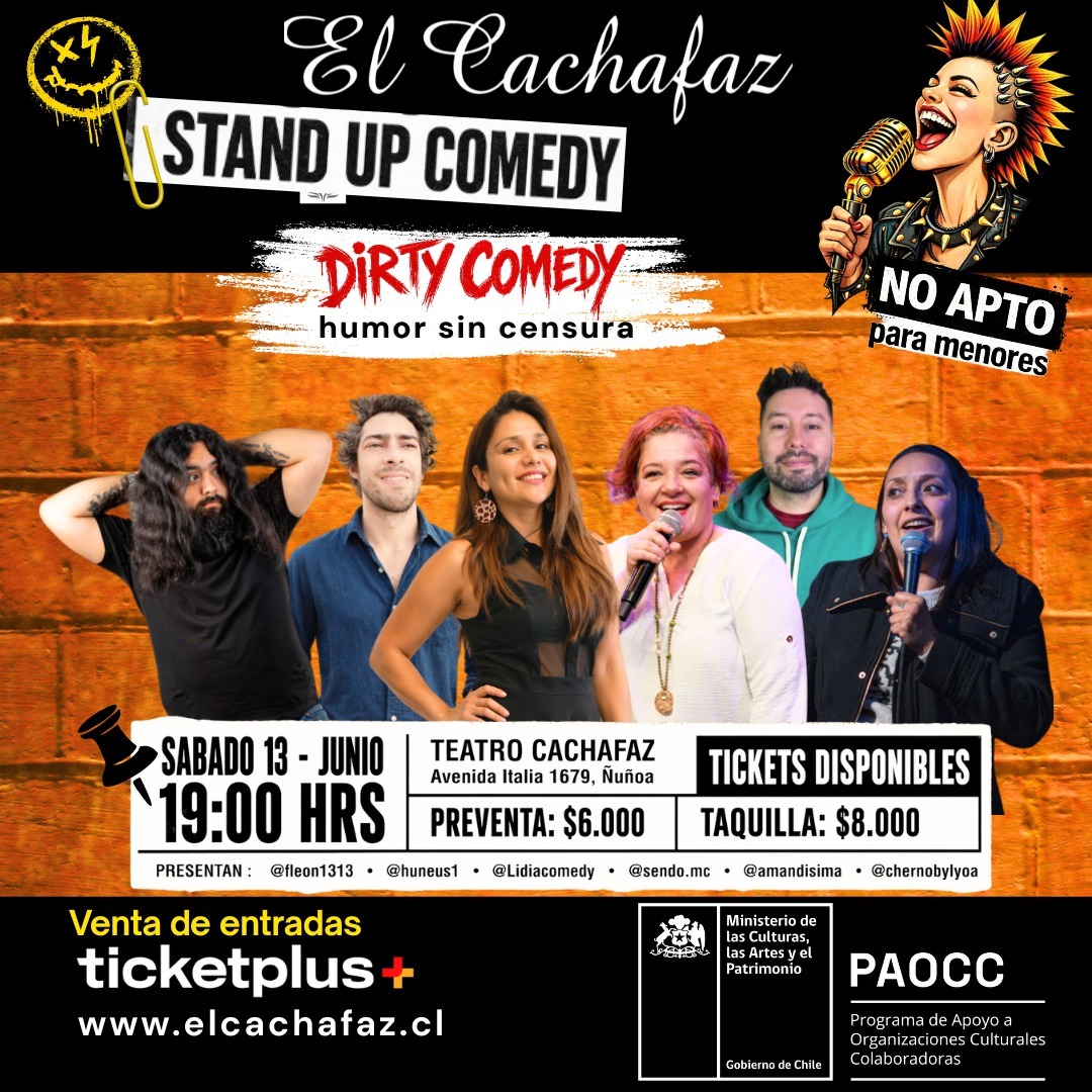 Show de Stand Up-Dirty Comedy-Sabado 13 Junio a las 19 hrs