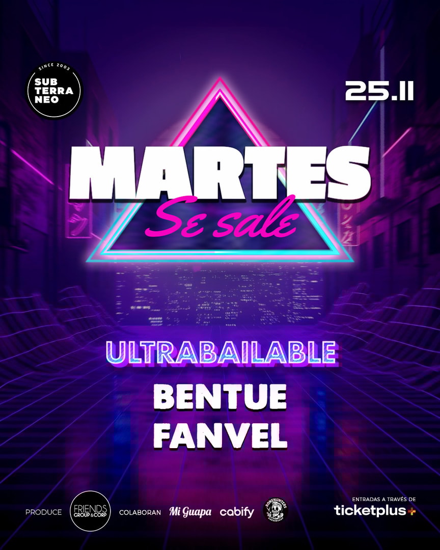 MARTES SE SALE! ★ MARTES 25 NOVIEMBRE ★ Club Subterráneo (+21)