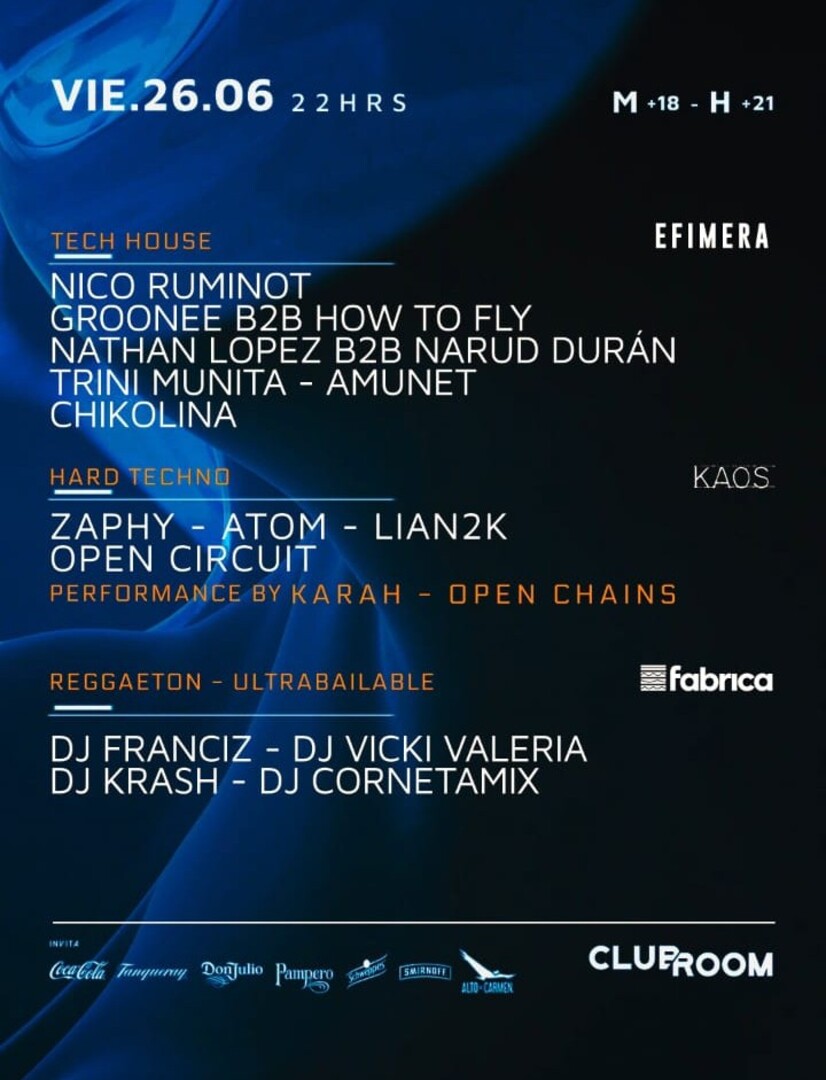 Clubroom Presenta @ Viernes 26 Junio