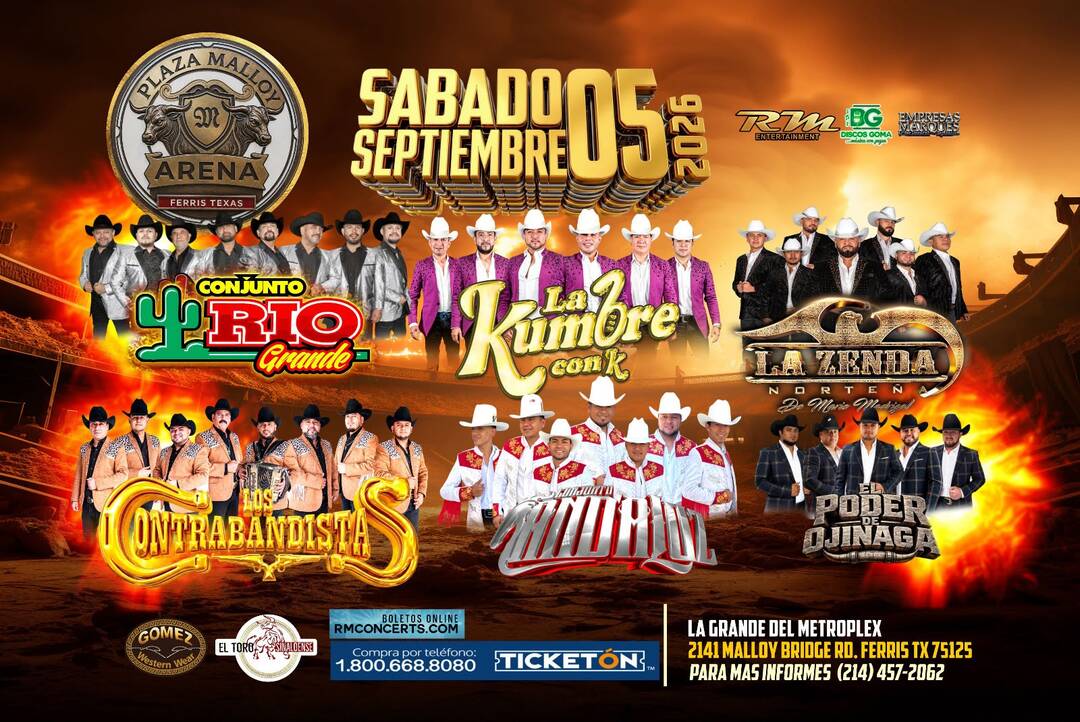 Conjunto Rio Grande-La Kumbre Con K-Los Contrabandistas-Conjunto Anda Luz-Plaza Malloy