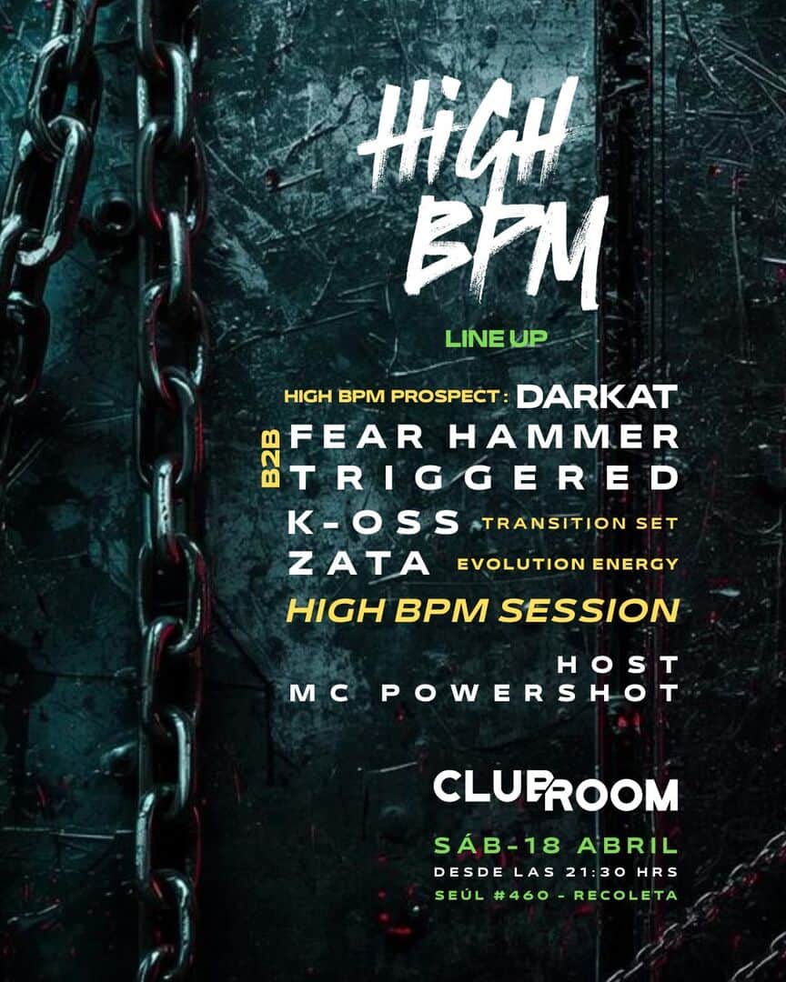 Clubroom Presenta High BPM @ Sábado 18 Abril