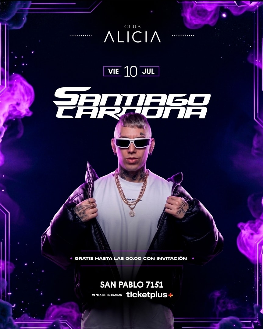 SANTIAGO CARDONA EN CLUB ALICIA - VIERNES 10 DE JULIO 23:00