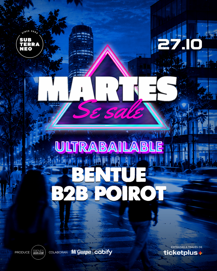 MARTES SE SALE! ★ MARTES 27 OCTUBRE ★ Club Subterráneo (+21)