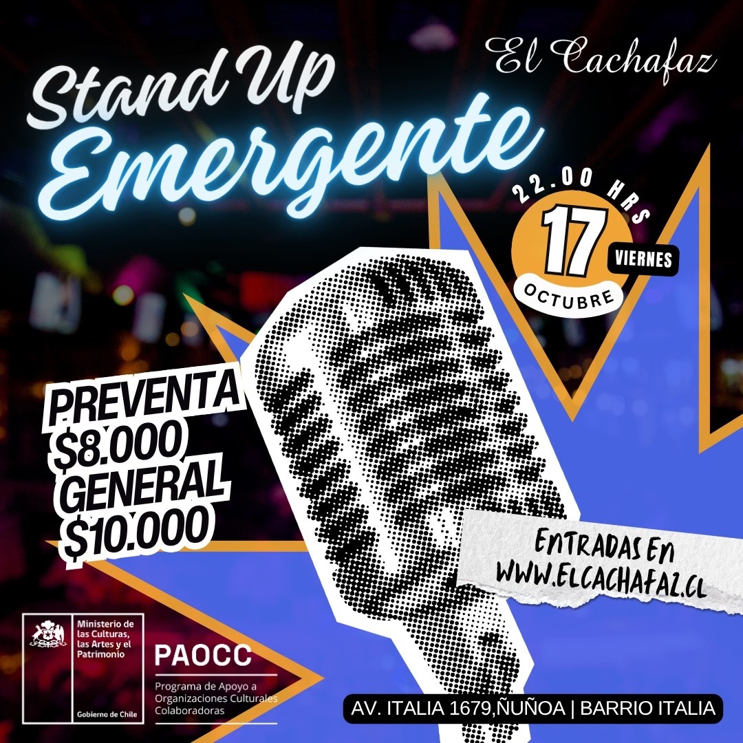 Show Stand Up Viernes 17 de Octubre 22 hrs