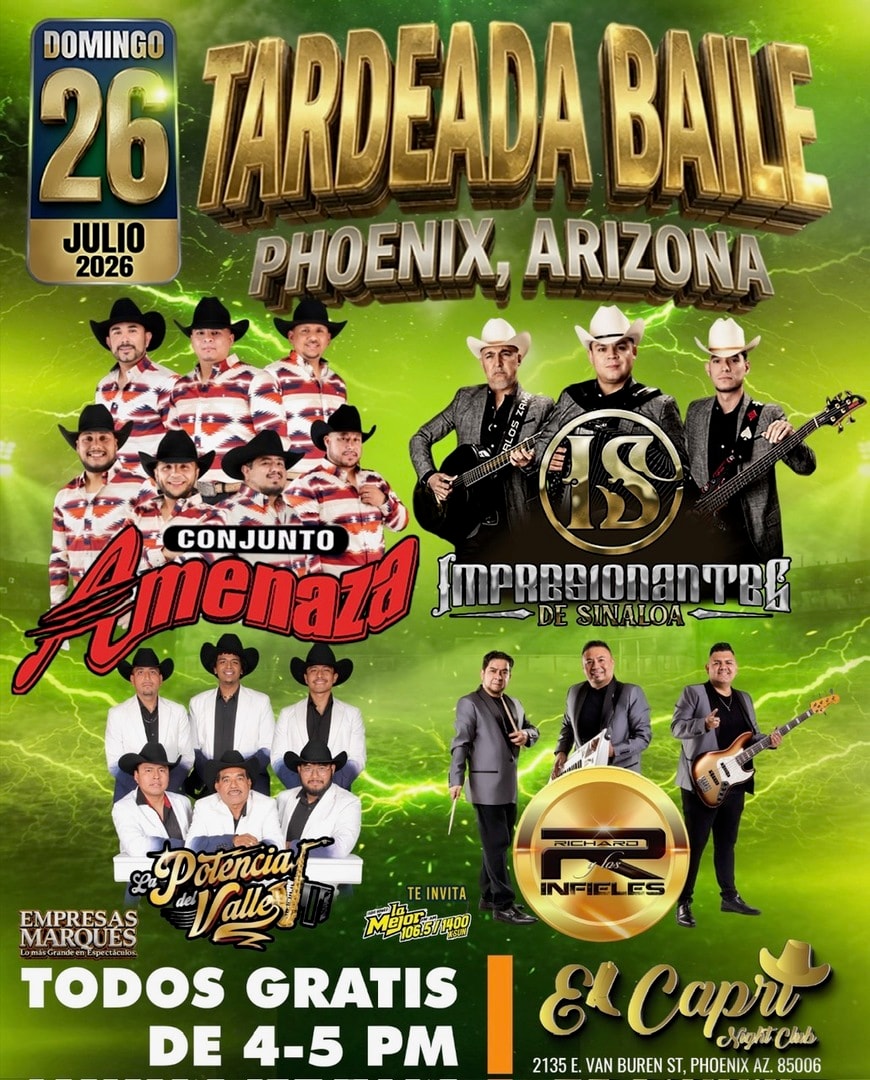 Tardeada Baile-Conjunto Amenaza-Impresionantes de Sinaloa-La Potencia del Valle-Richard y Los Infieles