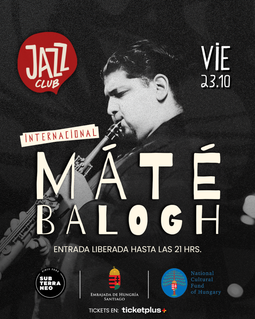 JAZZ CLUB: MÁTÉ BALOGH 🎵 VIERNES 23 OCTUBRE ★ Club Subterráneo