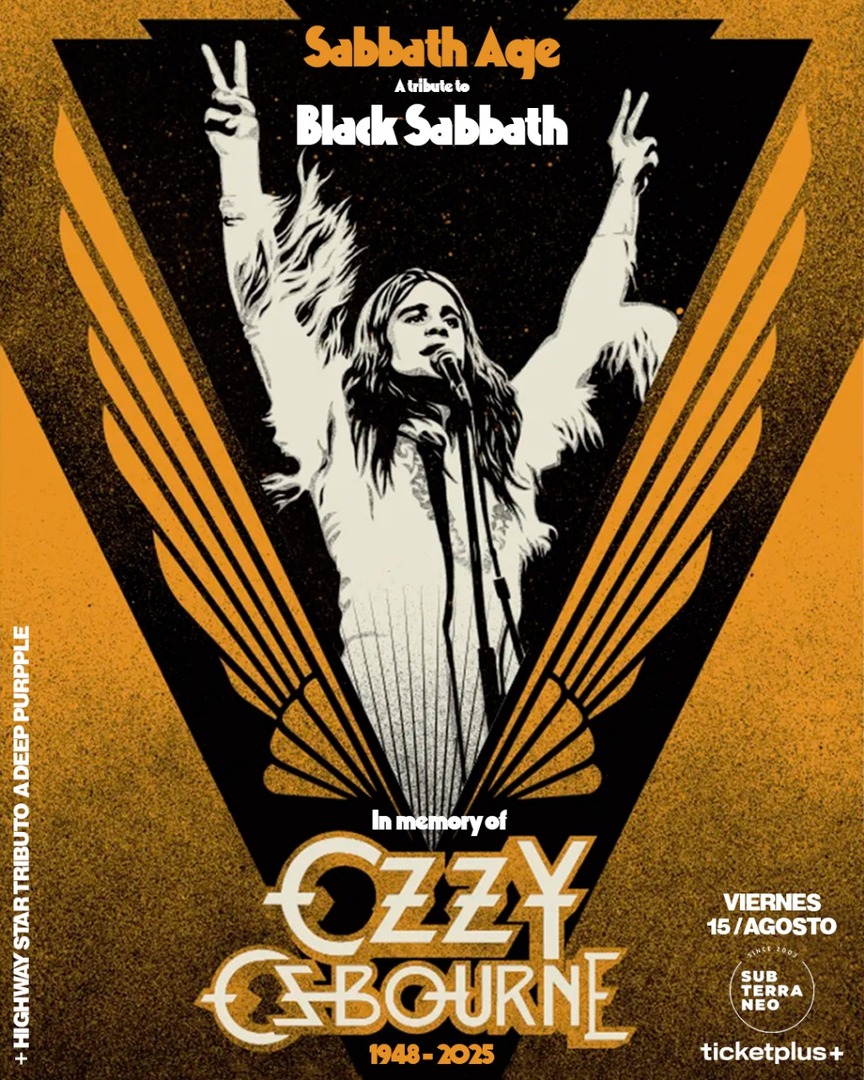 SABBATH AGE: In Memory of Ozzy Osbourne ★ VIERNES 15 AGOSTO ★ Club Subterráneo