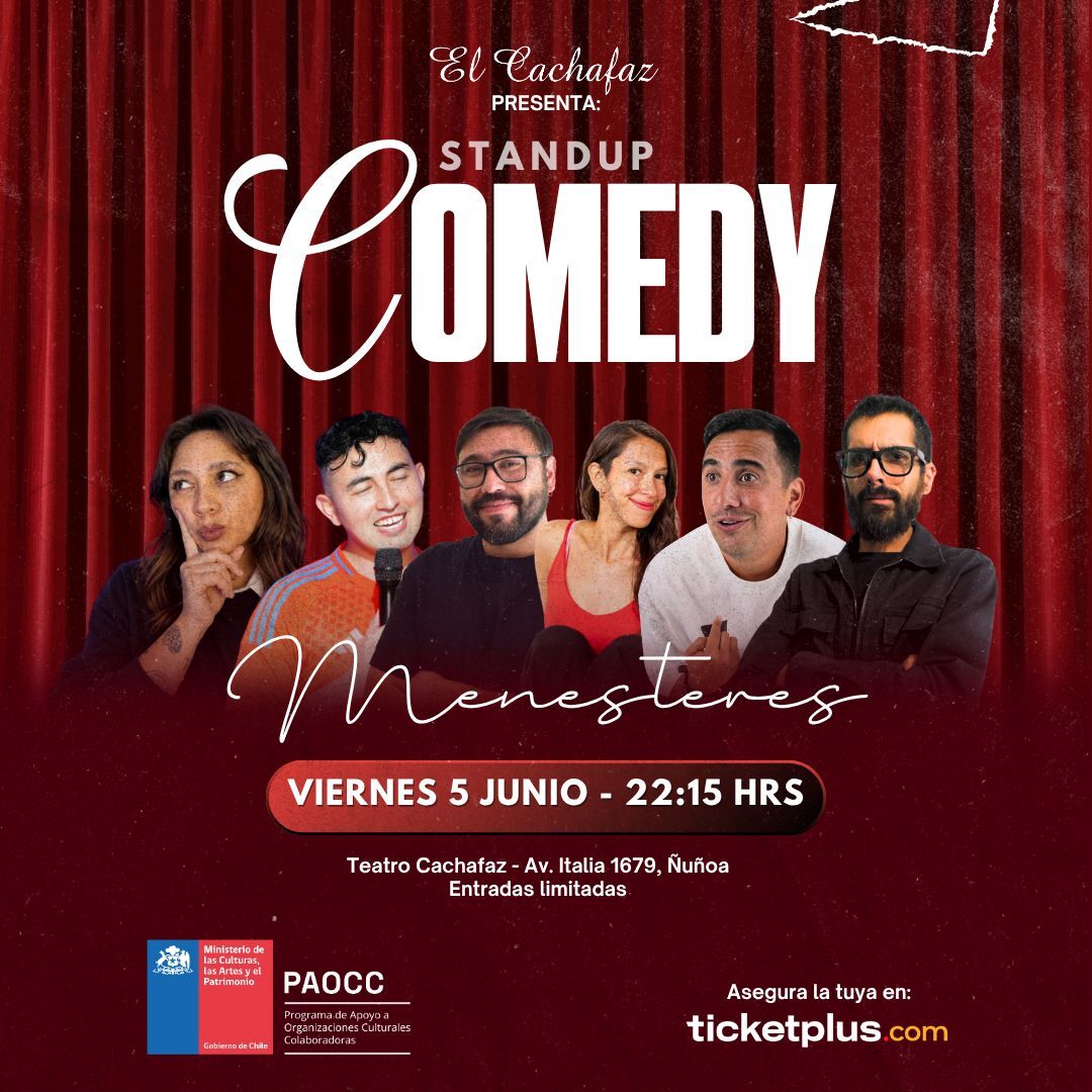 Show de stand up-Menesteres-Viernes 5 Junio 22:15 hrs