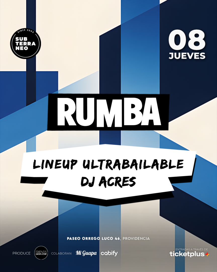 RUMBA Full Ultrabailable ★ JUEVES 08 OCTUBRE ★ Club Subterráneo (+21M & +23H)