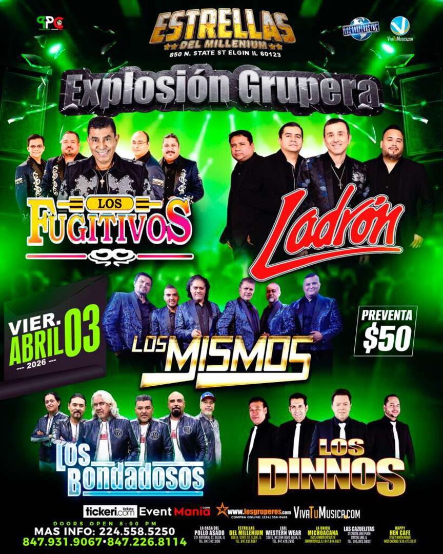 Los Fugitivos-Ladron-Los Mismos-Los Bondadosos-Los Dinnos-Estrellas del Millenium