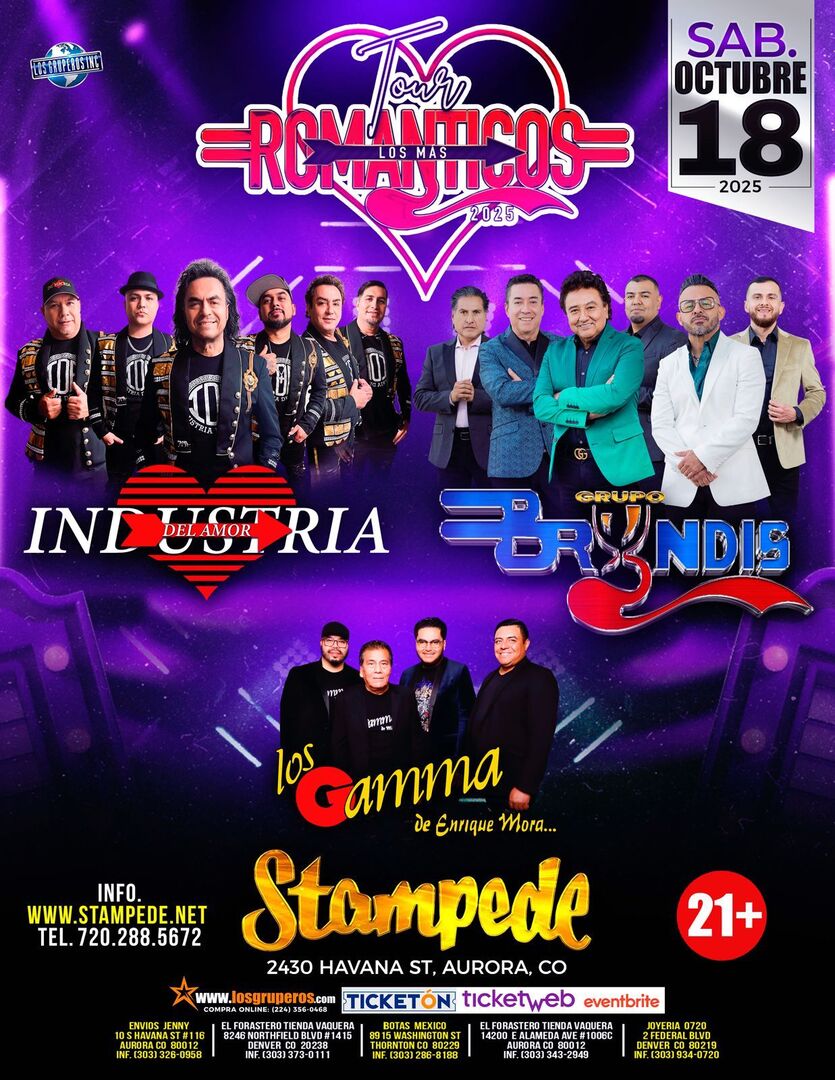 Industria del Amor-Bryndis-Los Gamma de Enrique Mora-Tour Los Mas Romanticos--Stampede