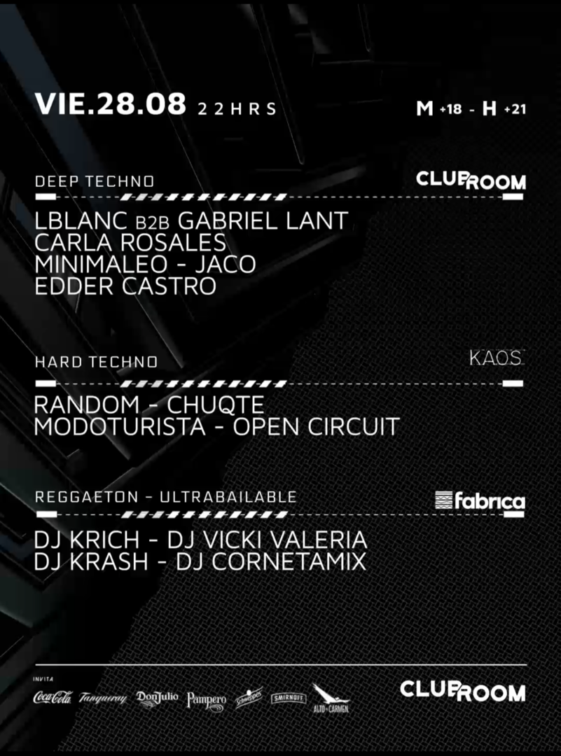 Clubroom Presenta @ Viernes 28 Agosto