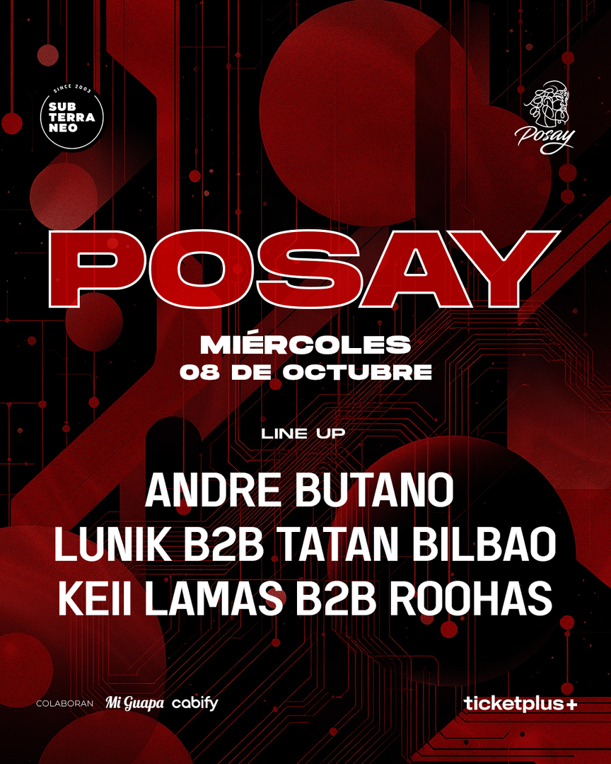 POSAY 🎵 MIÉRCOLES 08 OCTUBRE ★ Club Subterráneo (+21)
