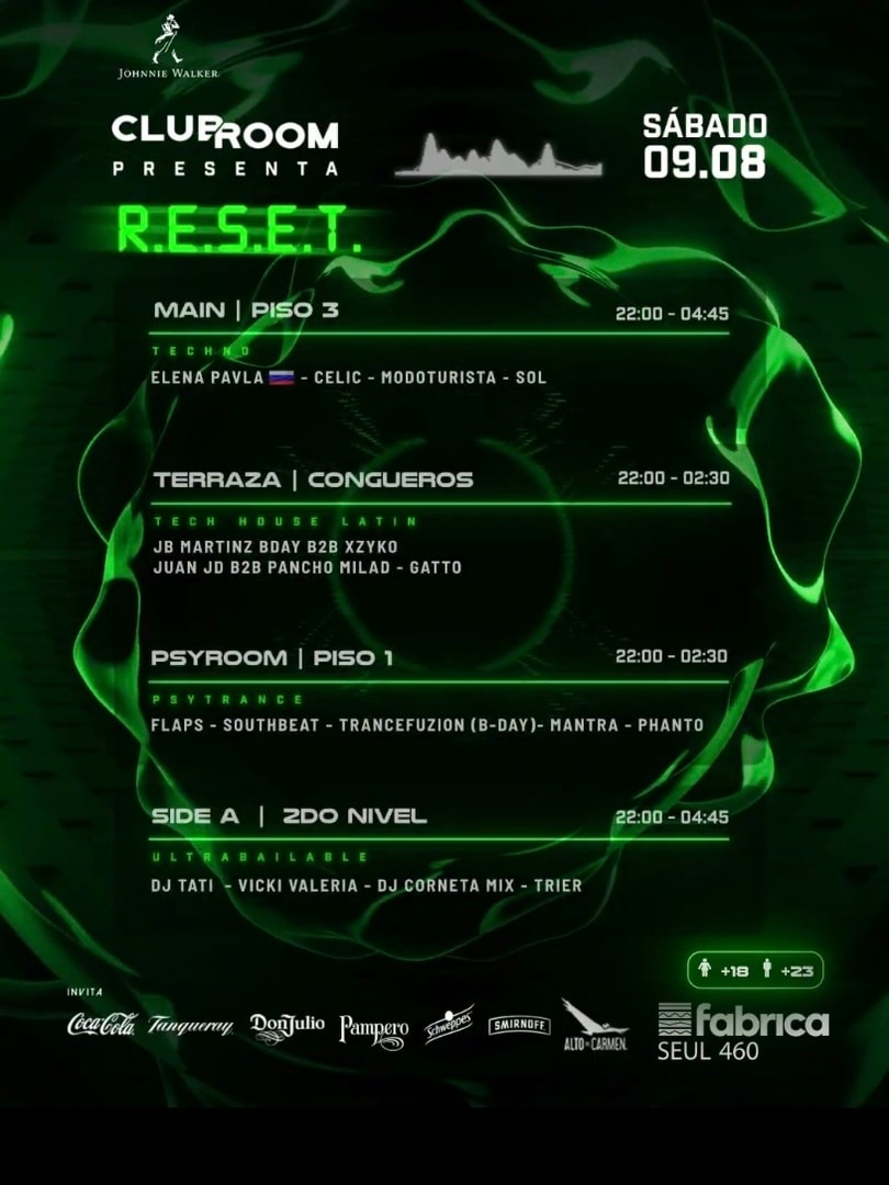 Clubroom Presenta @ Sábado 16 Agosto