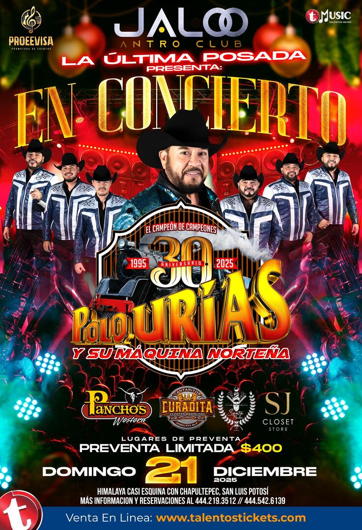 Polo Urias y La Maquina Norteña en Jaloo Antro Club de San Luis Potosí
