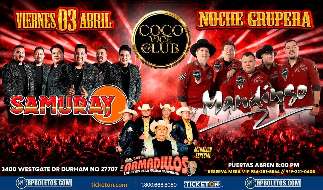 Samuray-Mandingo-Dueto Los Armadillos-Coco Vice Nightclub-Durham NC