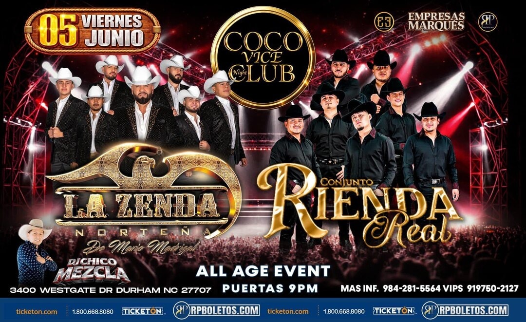 La Zenda Norteña-Conjunto Rienda Real-Coco Vice Nightclub-Durham NC